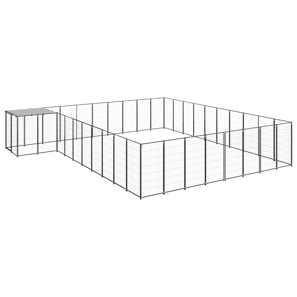 Vidaxl Dog Kennel 25,41 m² stål sort