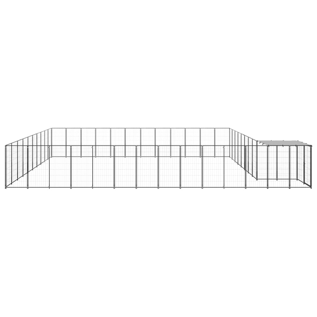 Vidaxl Dog Kennel 37,51 m² stål sort
