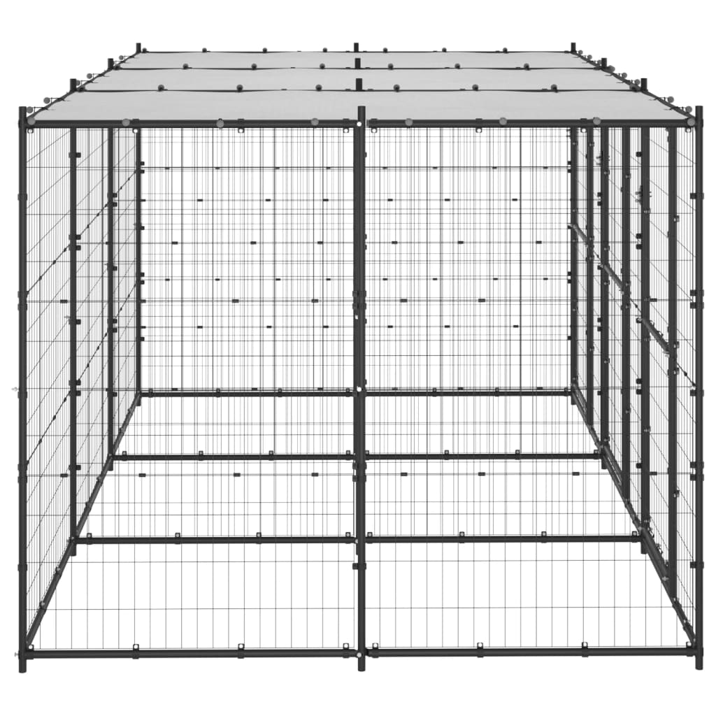 Vidaxl Dog Kennel med tag 7,26 m² stål