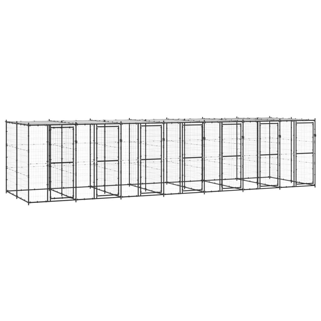 Vidaxl Dog Kennel med tag 16,94 m² stål
