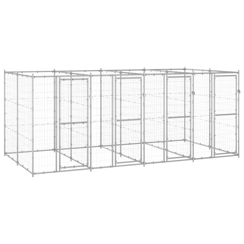 Vidaxl Dog Kennel 9,68 m² Galvaniseret stål