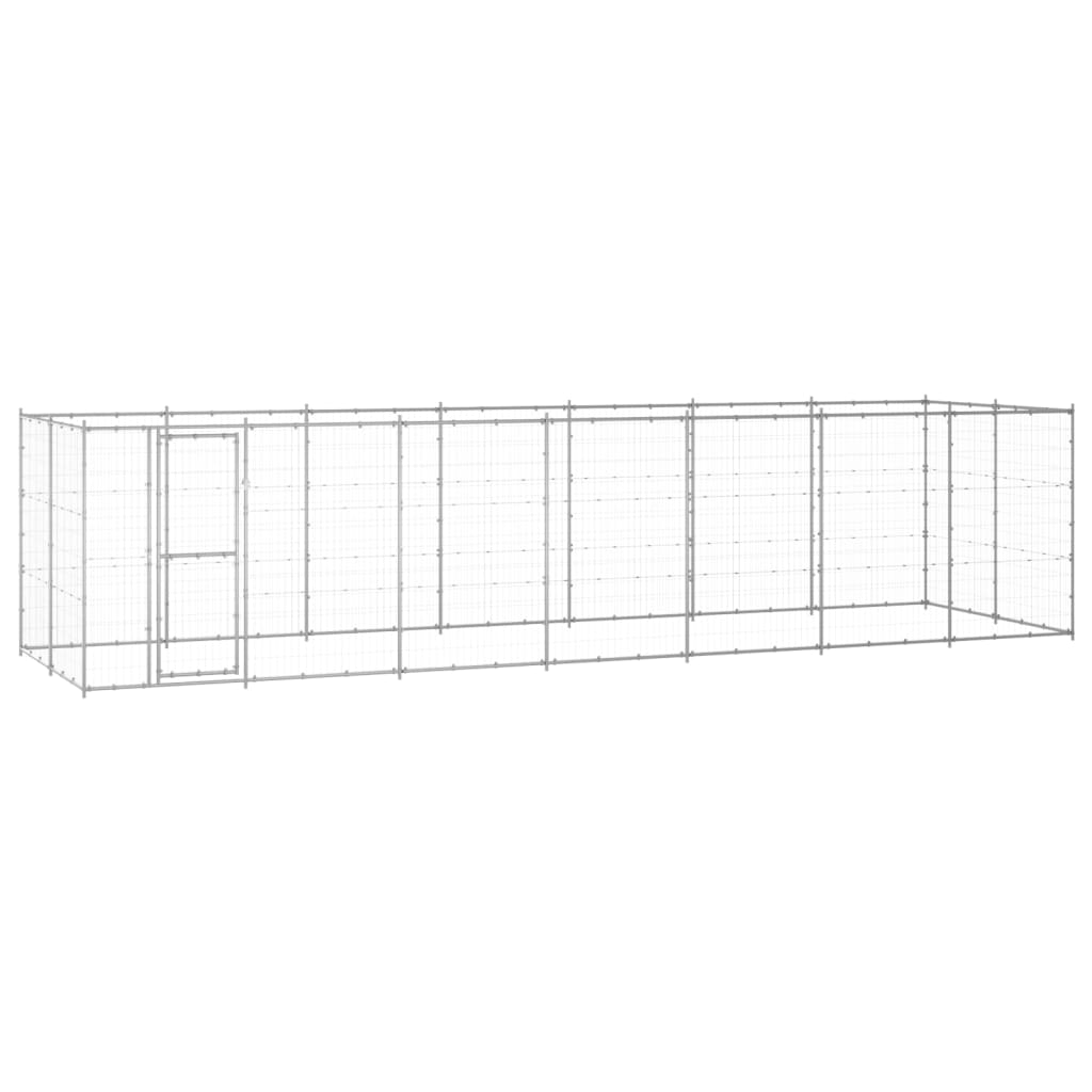 Vidaxl Dog Kennel 16,94 m² galvaniseret stål