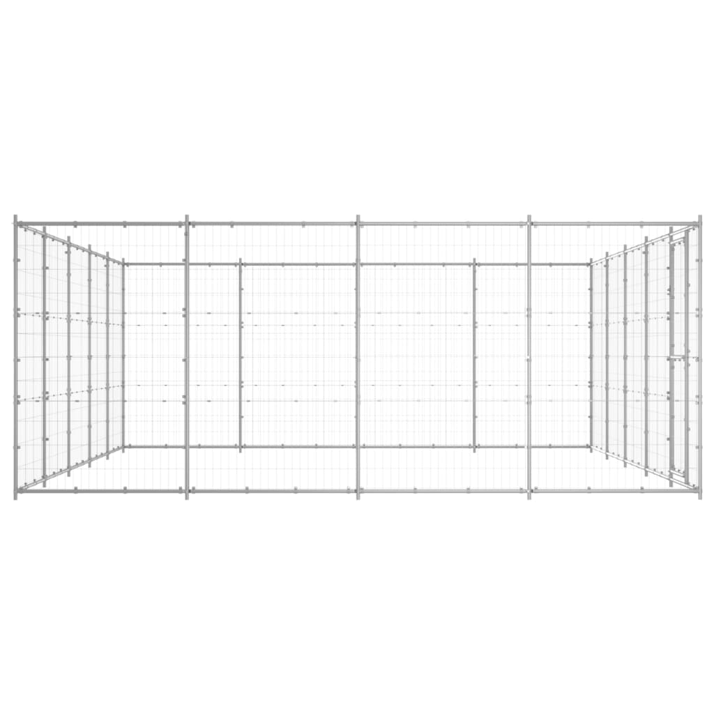 Vidaxl Dog Kennel 24,2 m² galvaniseret stål
