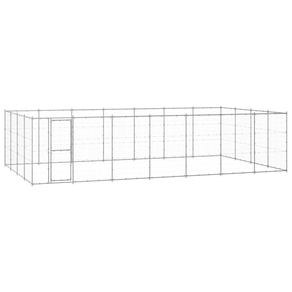 Vidaxl Dog Kennel 33,88 m² Galvaniseret stål