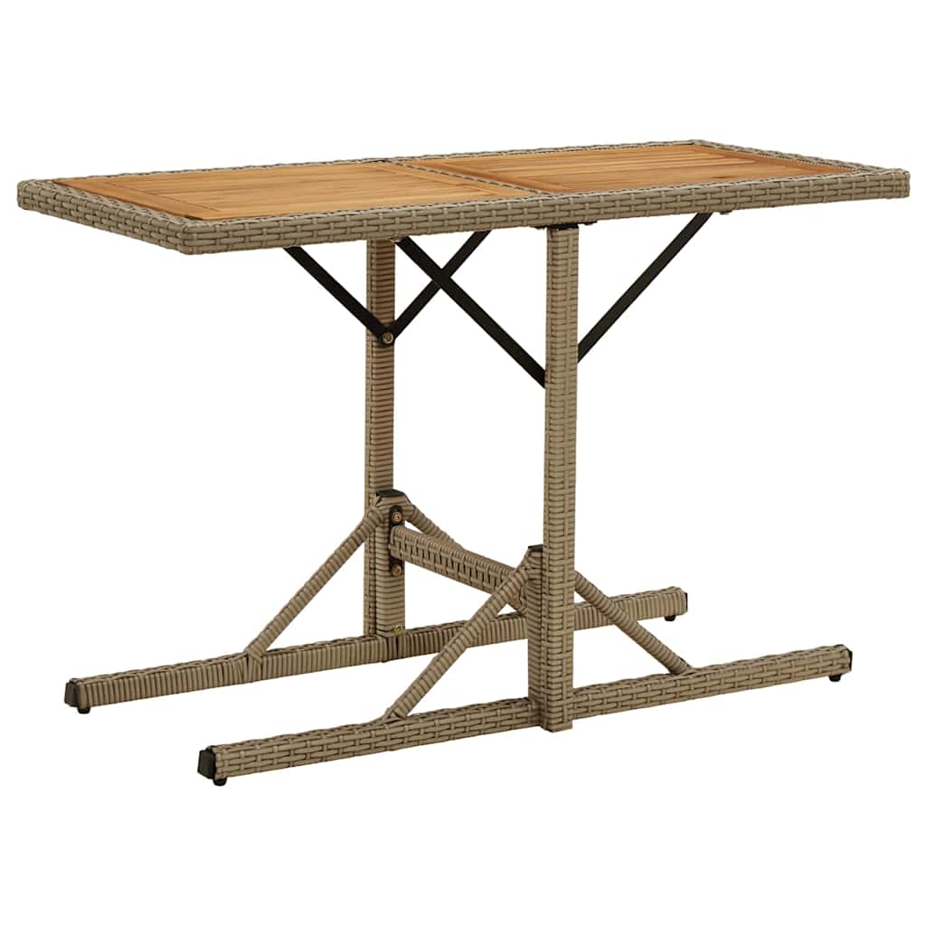 Vidaxl tuintafel massief acaciahout en poly rattan beige