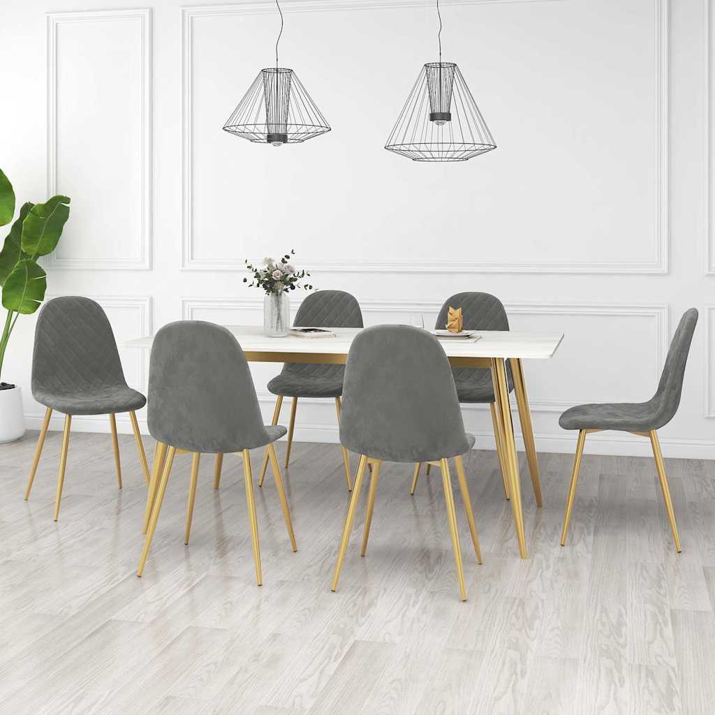 Vidaxl eetkamerstoelen 6 st fluweel lichtgrijs