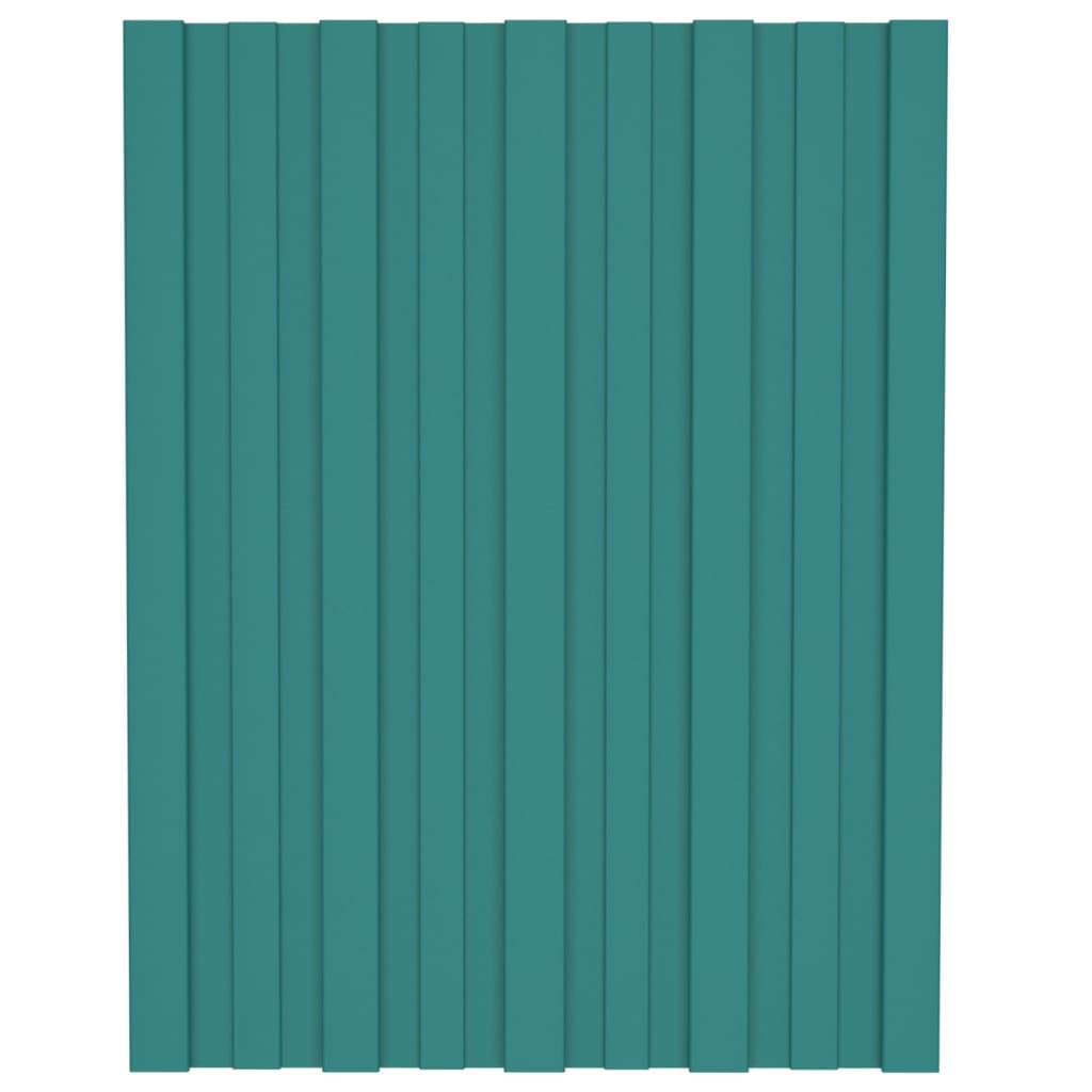 Vidaxl tagpaneler 12 pcs 60x45 cm galvaniseret stålgrøn