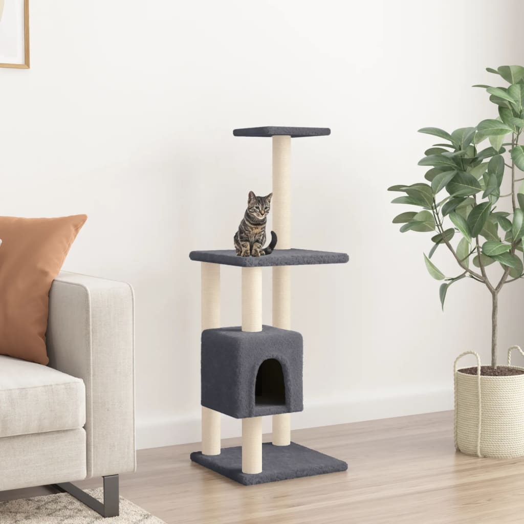 Vidaxl Cat Scratching Post med sisal skrabende stillinger 104 cm mørkegrå