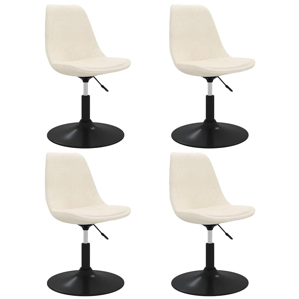 Vidaxl eetkamerstoelen draaibaar 4 st fluweel crèmekleurig