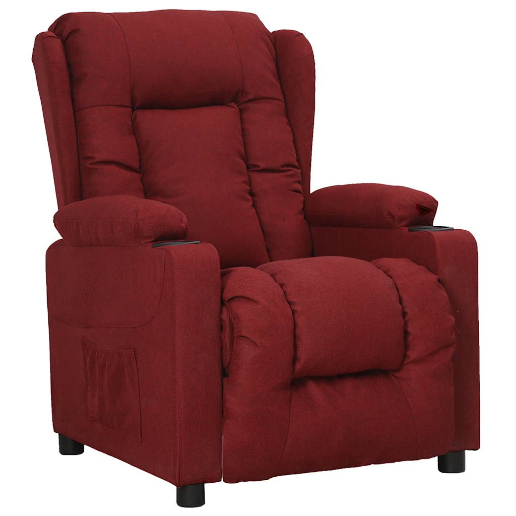 Vidaxl fauteuil verstelbaar stof wijnrood