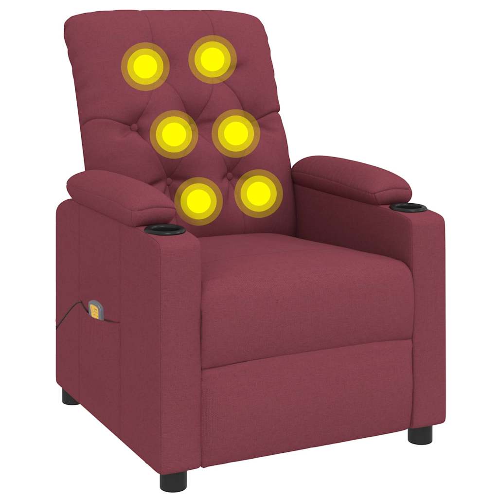 Vidaxl massagestoel stof wijnrood