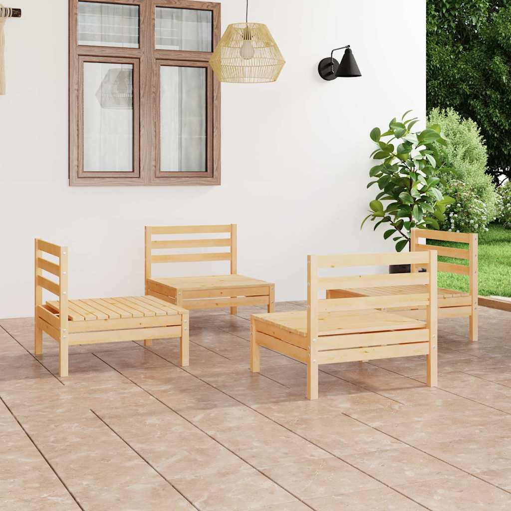 Vidaxl 4-delige loungeset massief grenenhout