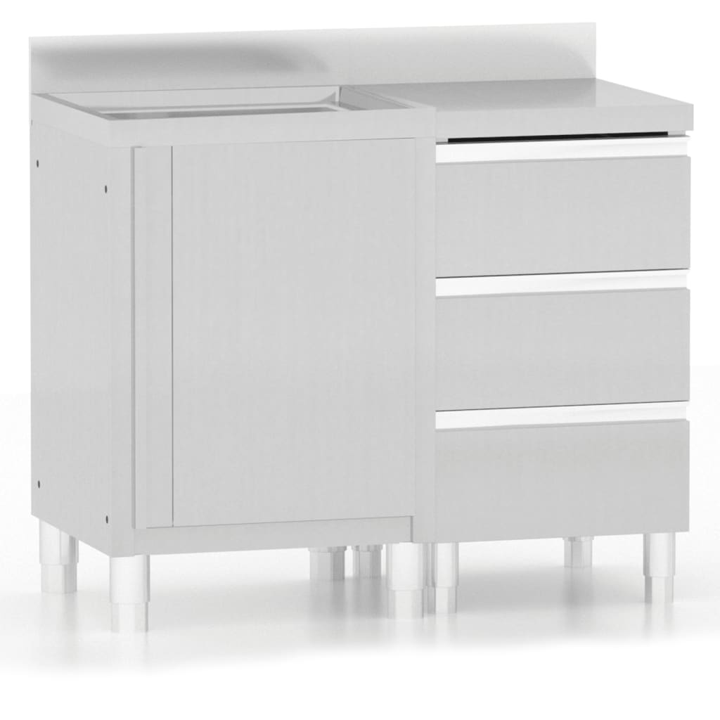 Vidaxl Kitchen Cabinets Commercial 2 st rustfrit stål