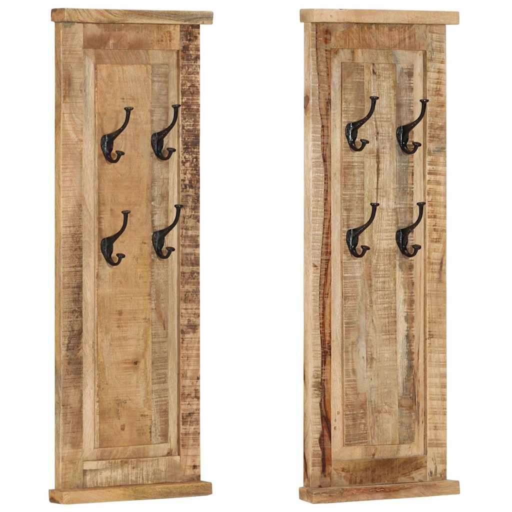 Vidaxl Coat Racks 2 PCS 38x100 cm Solid Mango Wood