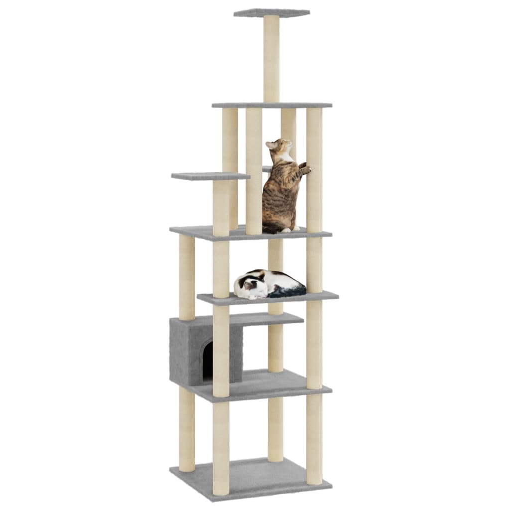 Vidaxl Cat Scraping Post med sisal skrabende stolper 183 cm lysegrå