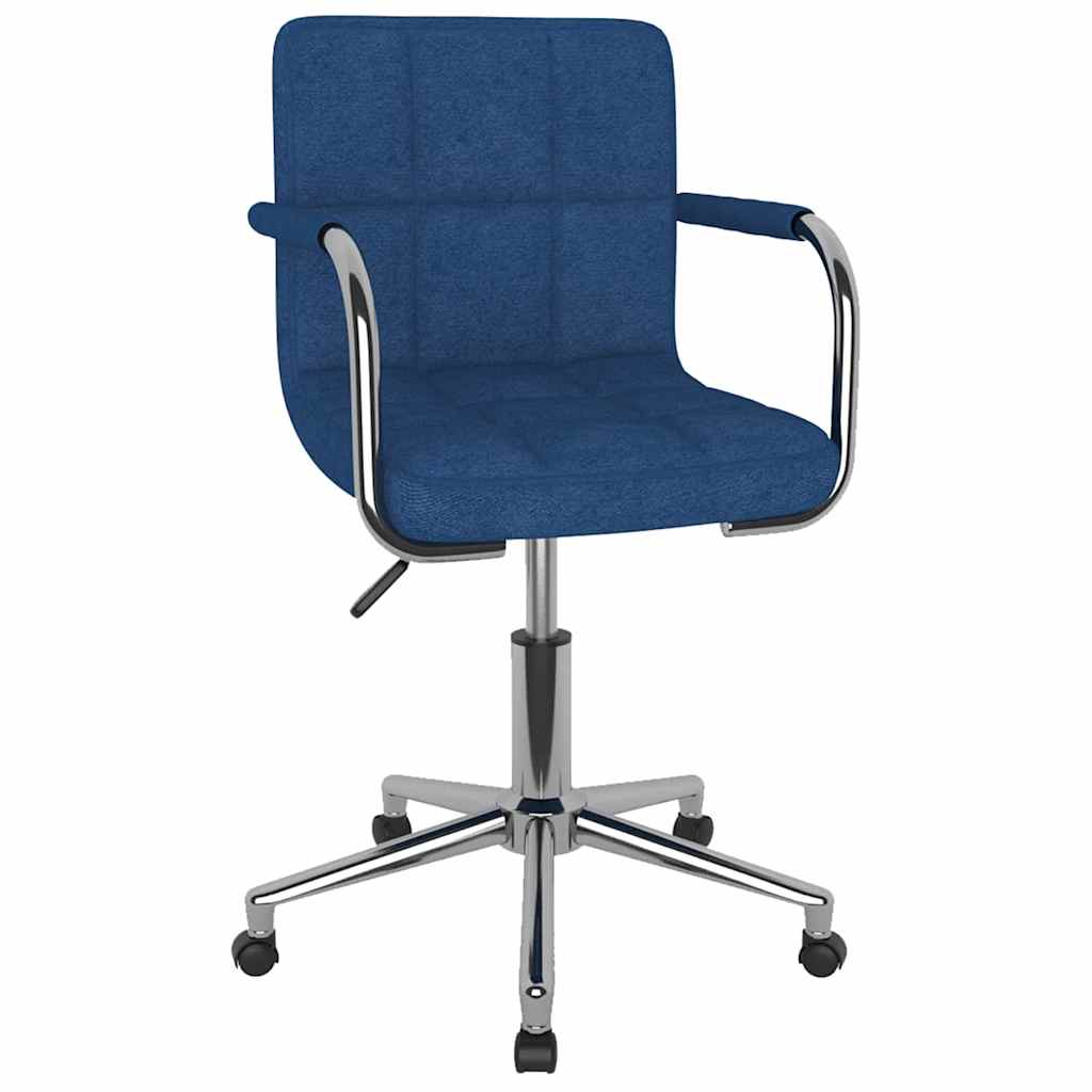 Vidaxl eetkamerstoel draaibaar stof blauw