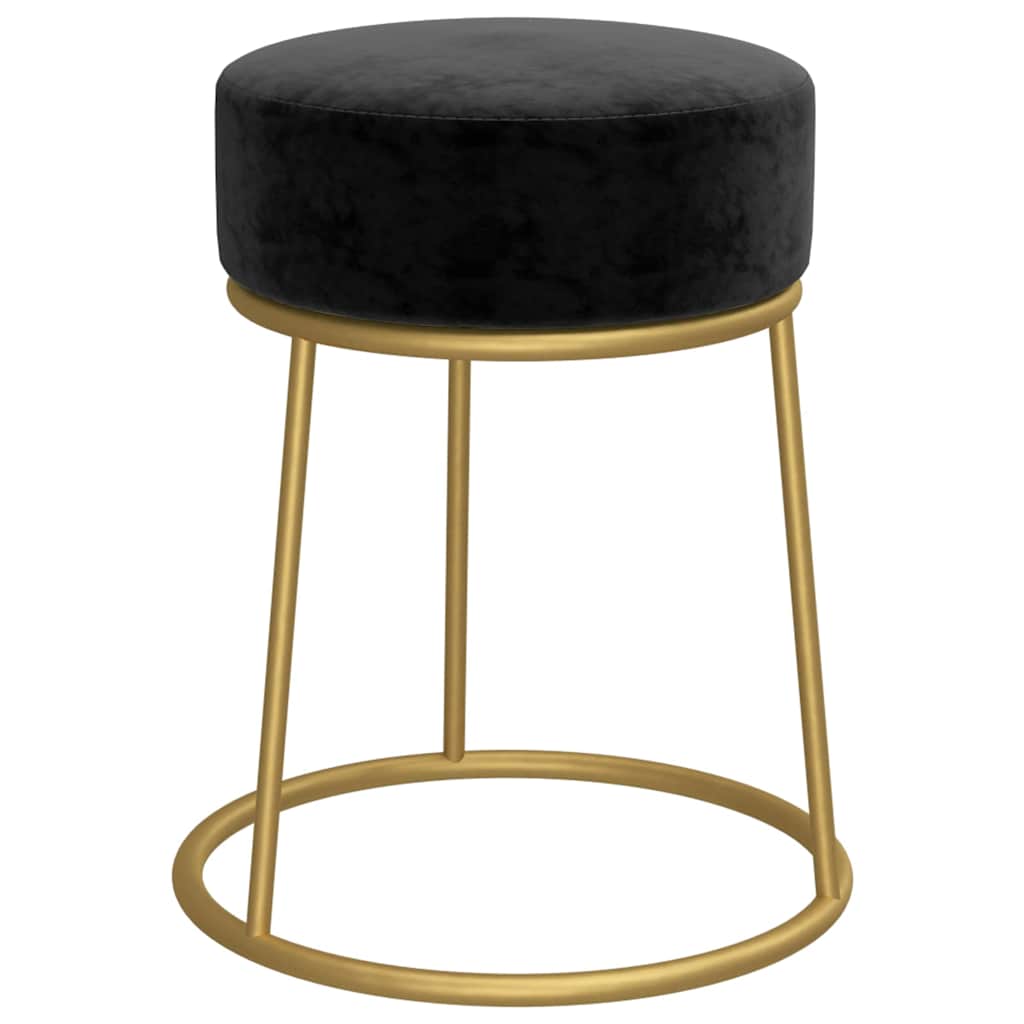 Vidaxl hocker rond fluweel zwart