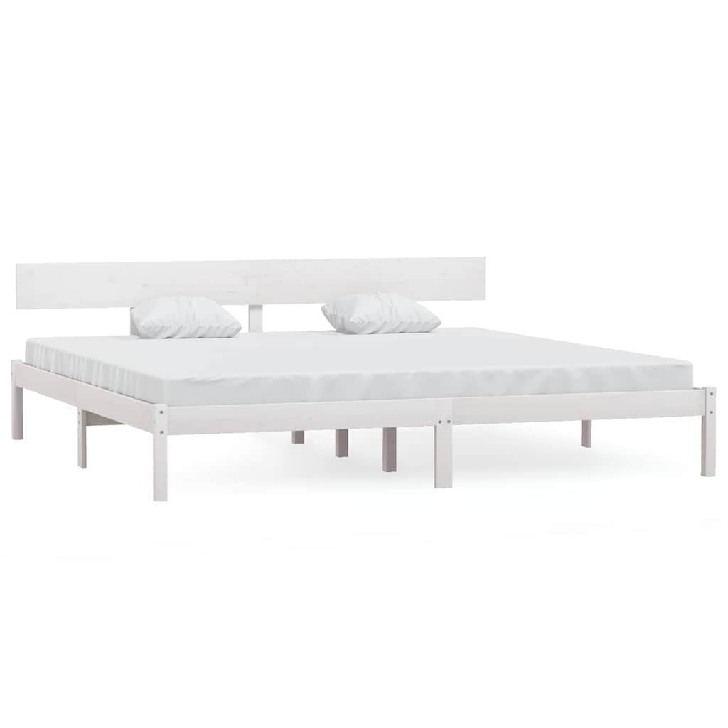 Vidaxl bedframe massief grenenhout wit 180x200 cm