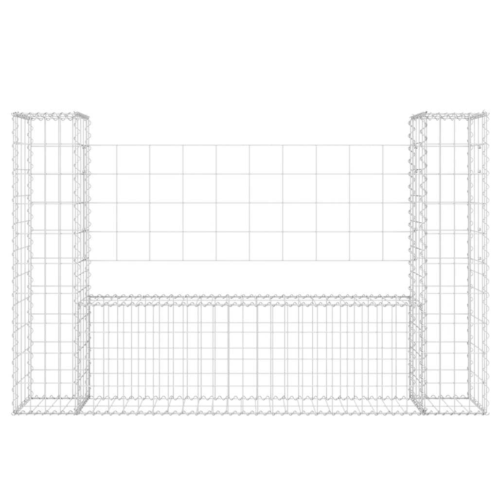 Vidaxl Schanskorf U-formet med 2 stolper 140x20x100 cm jern