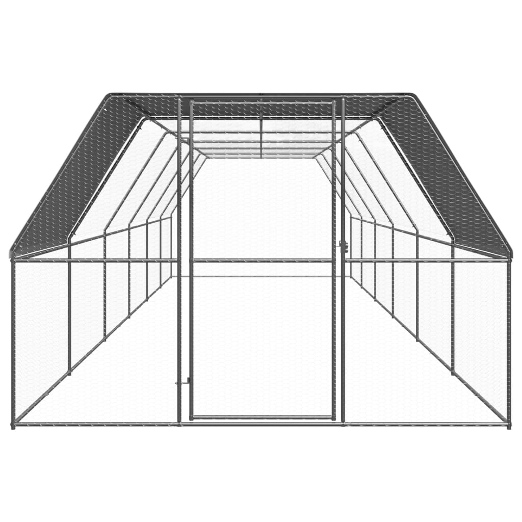 Vidaxl Chicken Coop 3x12x2 M Galvaniseret stål