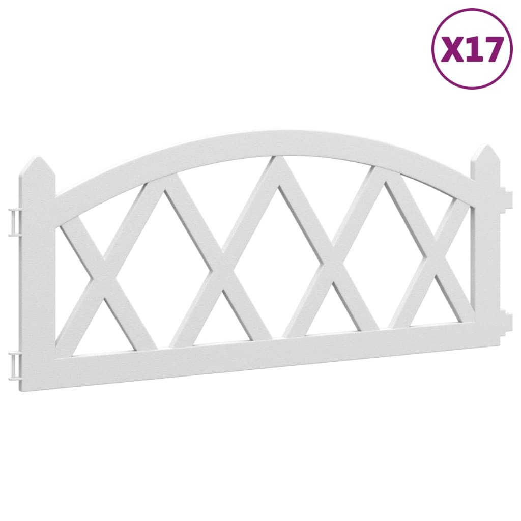 Vidaxl gazon kanter 17 st 10 m polypropen hvid