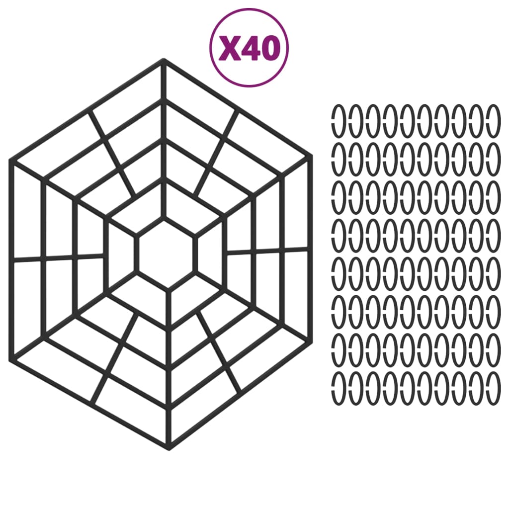 Vidaxl dambeskyttere 40 stk polypropylen sort