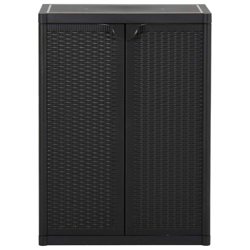 Vidaxl tuinkast 65x45x88 cm polypropyleen rattan zwart