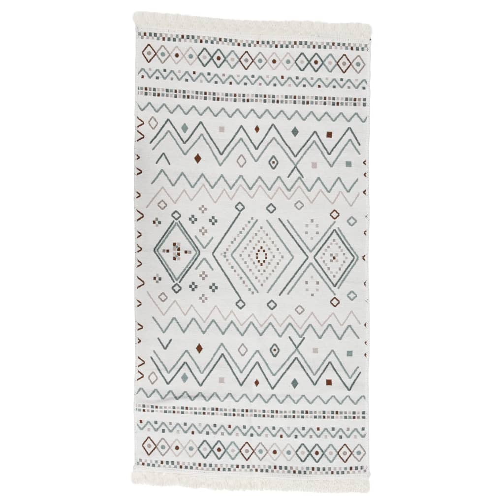 Vidaxl Rug 120x180 cm bomulds beige og blå