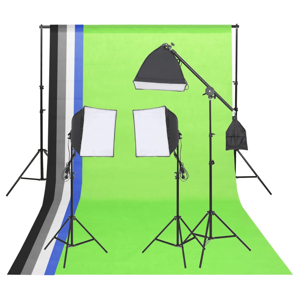 Vidaxl Fotostudio Lighting Set med baggrund og reflektor