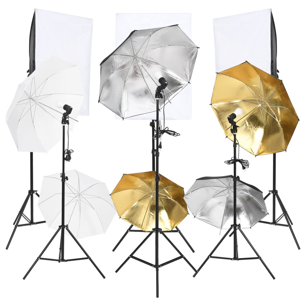 Vidaxl 6-delt fotestudio sæt med belysningssæt og softboxes