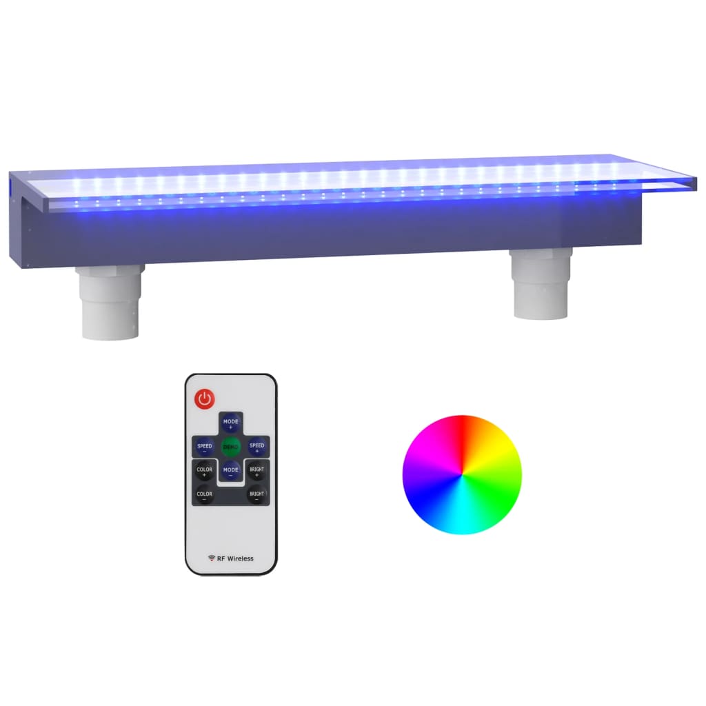Vidaxl vandfald overladtet med RGB LED'er 60 cm akryl