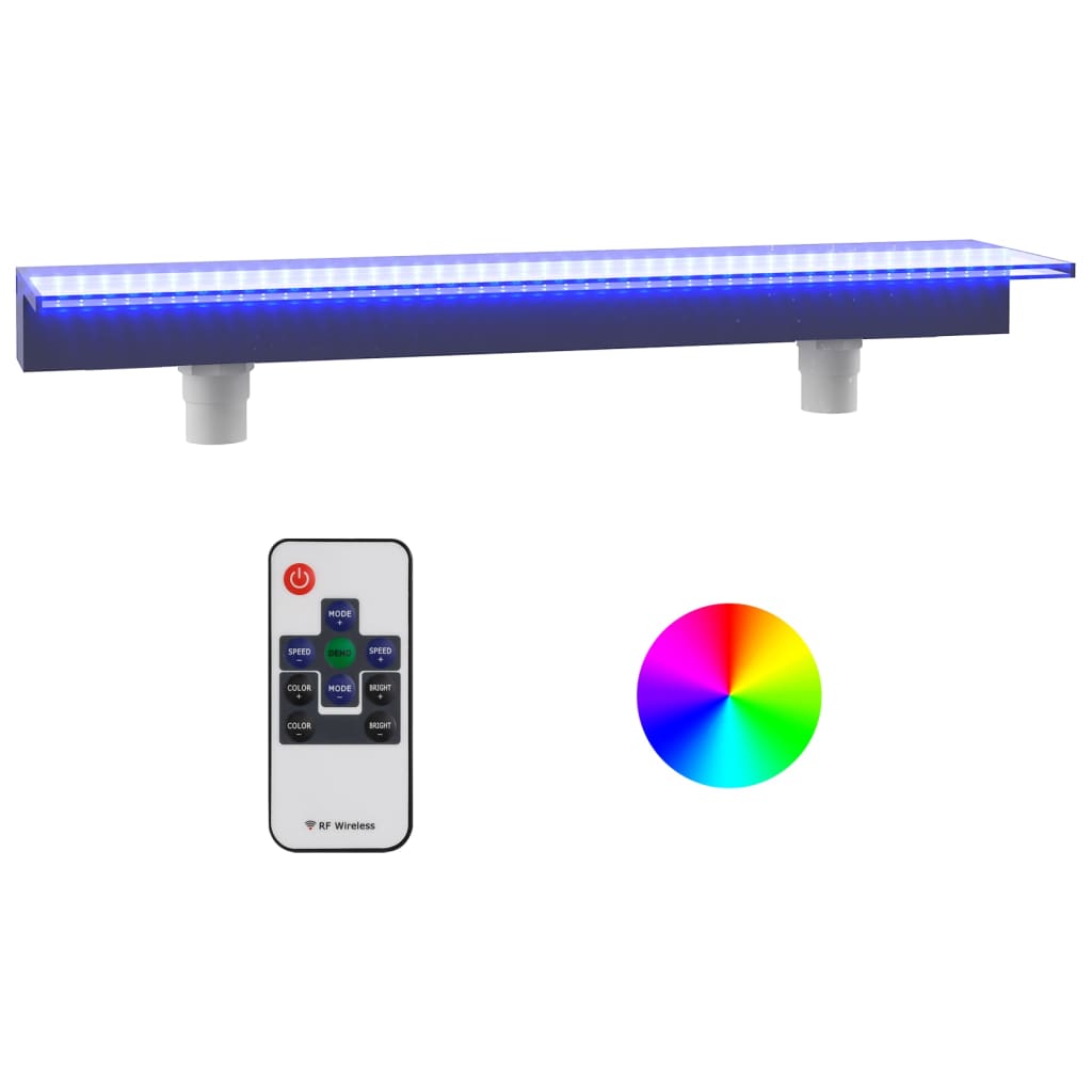 Vidaxl vandfald overladtet med RGB LED'er 108 cm akryl