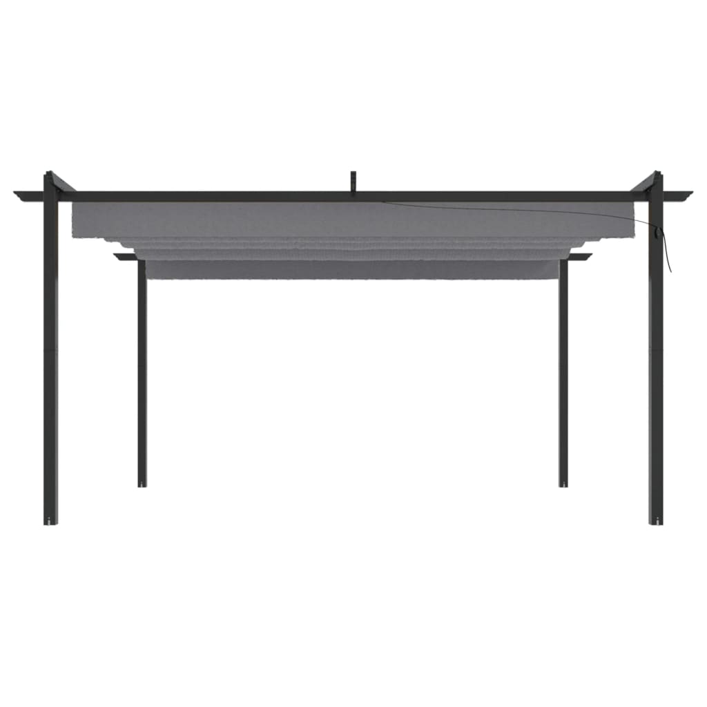 Vidaxl Garden Practor med udvideligt tag 4x3 m anthracit -farvet