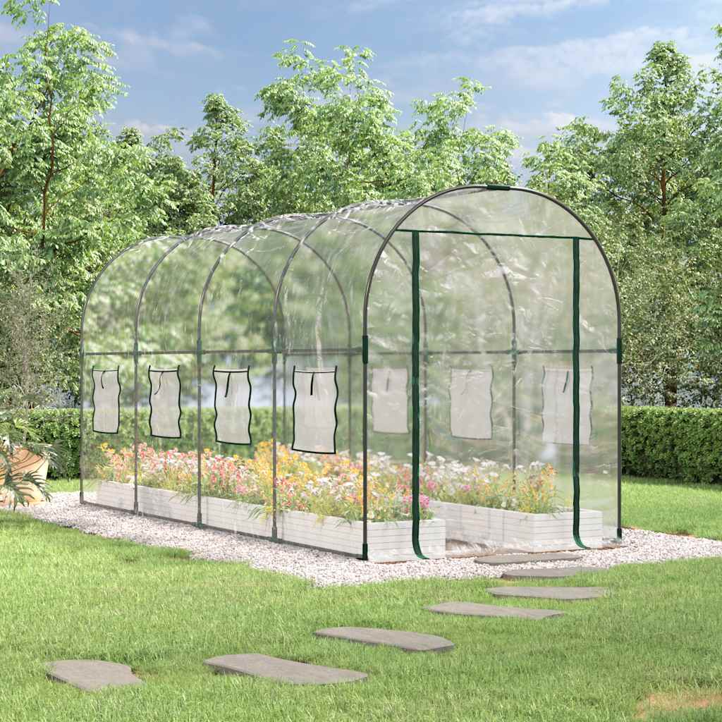 Vidaxx Garden Greenhouse 160x400x190 cm PVC og pulverovertrukket stål gennemsigtig
