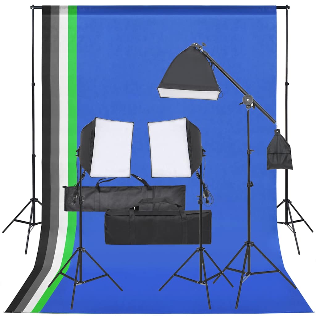 Vidaxl Photo Studio Set med belysningssæt og baggrund