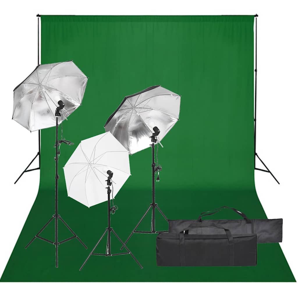 Vidaxxl fotostudiesæt med lyssæt og baggrund