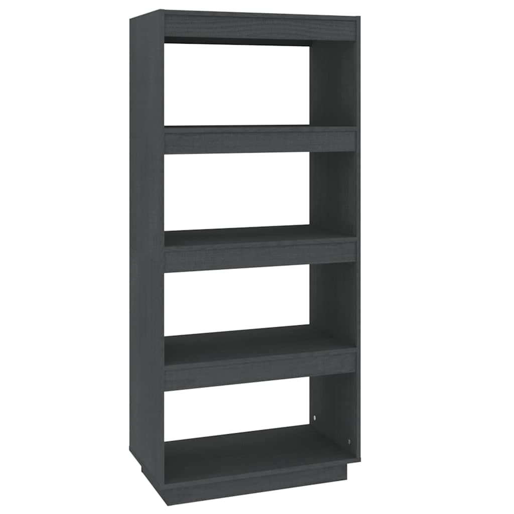 Vidaxl boekenkast kamerscherm 60x35x135 cm massief grenenhout grijs