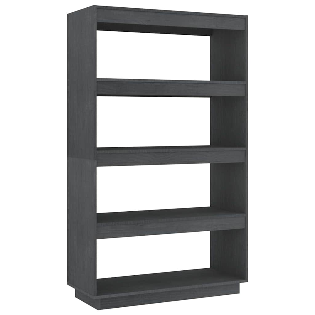 Vidaxl boekenkast kamerscherm 80x35x135 cm massief grenenhout grijs