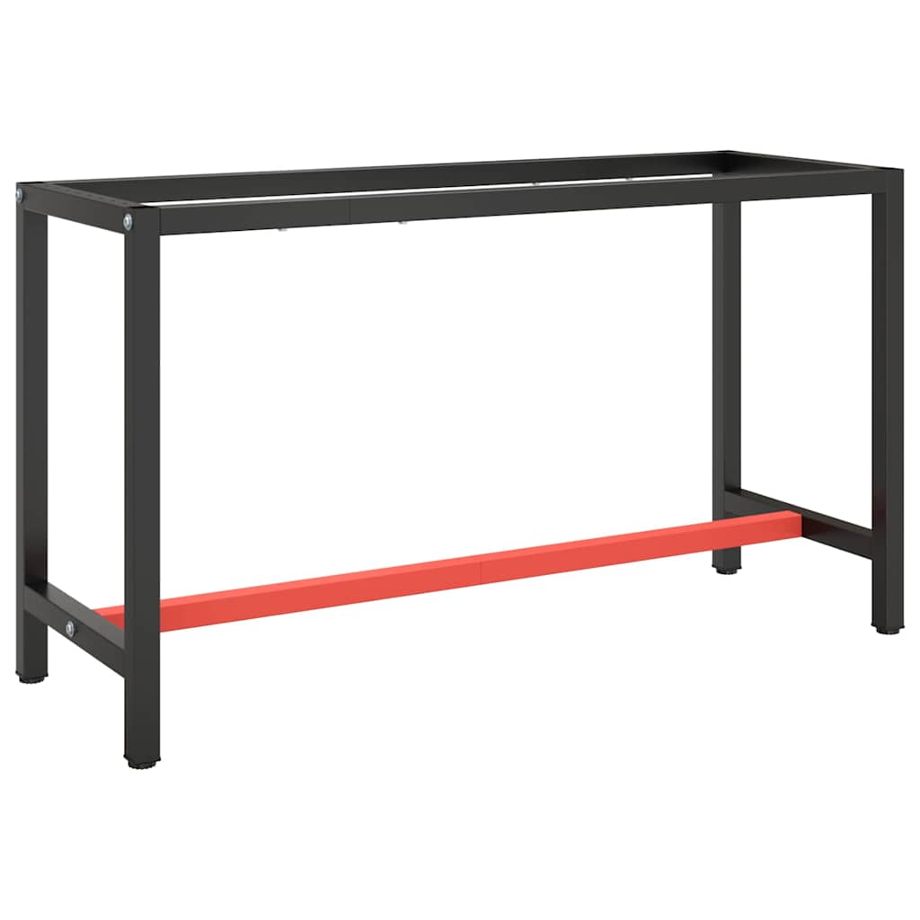 Vidaxl werkbankframe 140x50x79 cm metaal matzwart en matrood