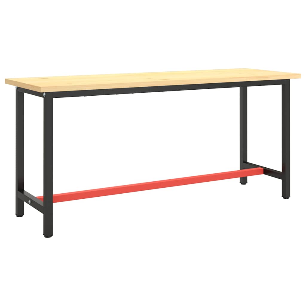 Vidaxl werkbankframe 170x50x79 cm metaal matzwart en matrood
