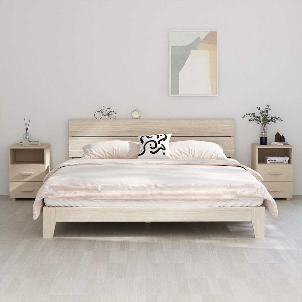 Vidaxl nachtkastjes hamar 2 st 40x35x62 cm grenenhout honingbruin