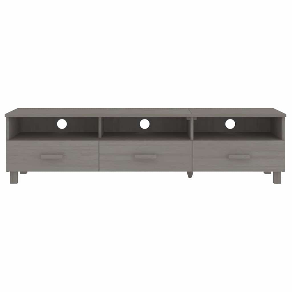 Vidaxl tv-meubel hamar 158x40x40 cm massief grenenhout lichtgrijs