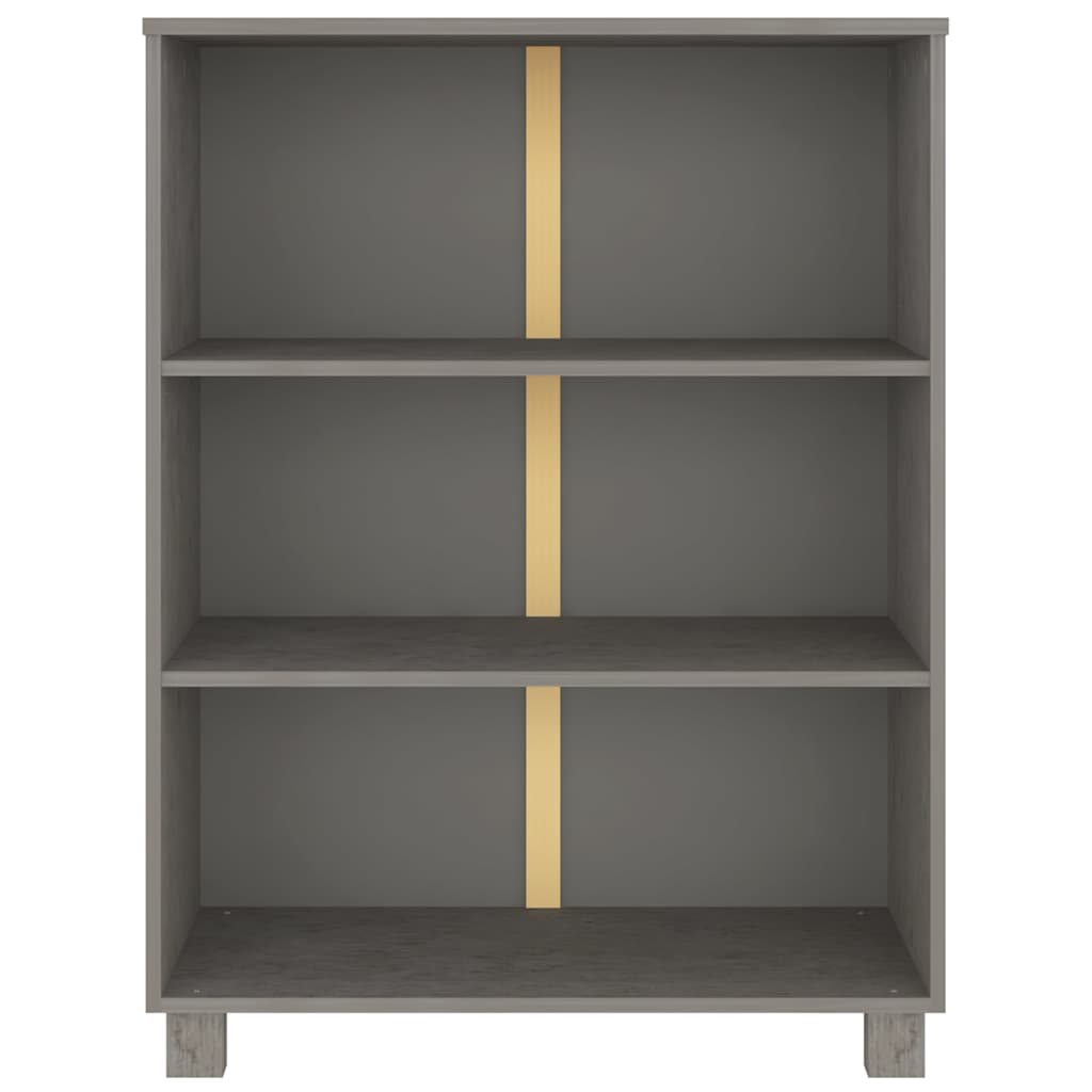 Vidaxl boekenkast hamar 85x35x112 cm massief grenenhout lichtgrijs