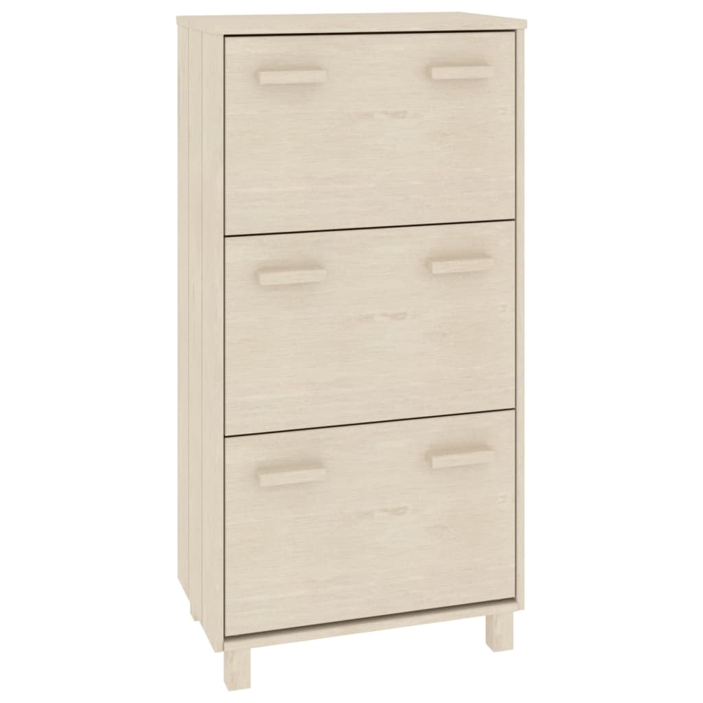 Vidaxl Shoe Cabinet Hamar 59.5x35x117 cm fyrretræ til træ honning brun