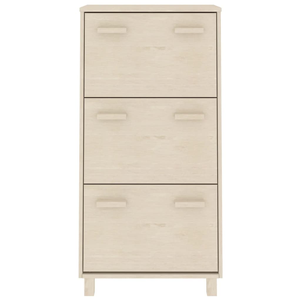 Vidaxl Shoe Cabinet Hamar 59.5x35x117 cm fyrretræ til træ honning brun