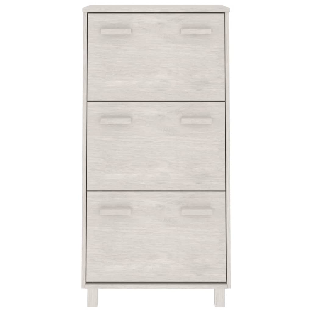 Vidaxl Shoe Cabinet Hamar 59.5x35x117 cm Solid fyrretræ hvid