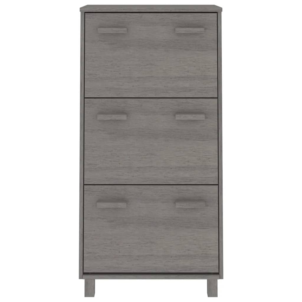 Vidaxl Shoe Cabinet Hamar 59.5x35x117 cm Solid fyrretræ lysegrå