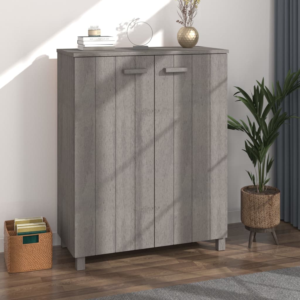 Vidaxl Shoe Cabinet Hamar 85x40x108 cm Solid fyrretræ lysegrå