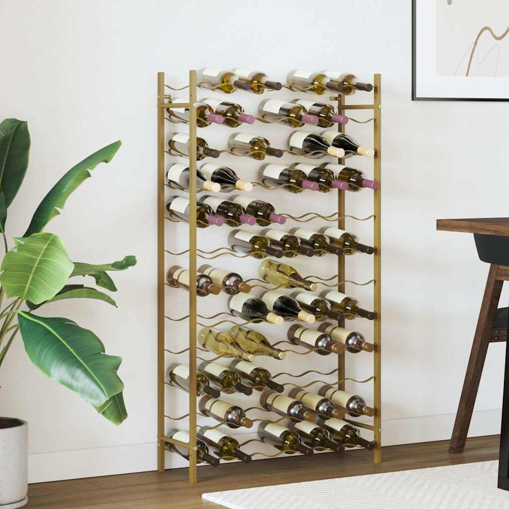 Vidaxl wijnrek voor 72 flessen metaal goudkleurig