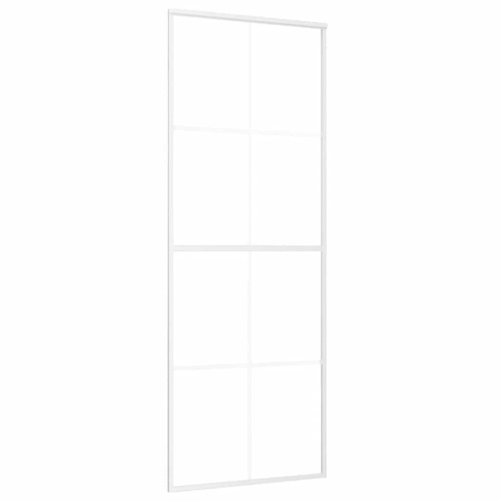 Vidaxl skydedør 76x205 cm ESG glas og aluminiumshvide